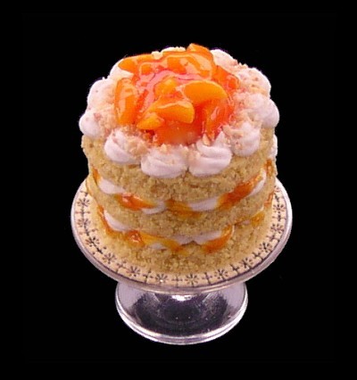 Peaches and cream gateau