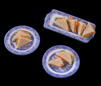 Stokesayware Willow Smoked Salmon and Cucumber Sandwiches